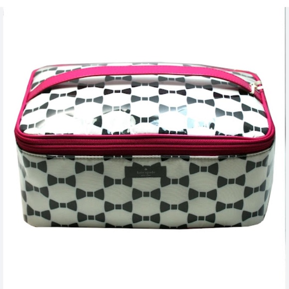 Kate Spade East West Heddy Tuxedo Court Makeup Case - Picture 1 of 15